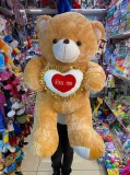 Urs mare de plus cu inima 90cm coloare maro