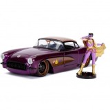 DC Bombshells 1/24 1957 Chevy Corvette cu figurina, macheta auto 1:24, Jada Toys