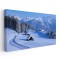 Tablou peisaj munte cabane brazi Tablou canvas pe panza CU RAMA 40x80 cm