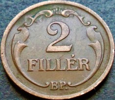 Moneda istorica 2 FILLER - UNGARIA, anul 1939 * cod 3934 foto