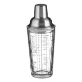 Shaker pentru Cocktail din Sticlă cu Capac din Oțel Inoxidabil, 450ml, CMCLASS