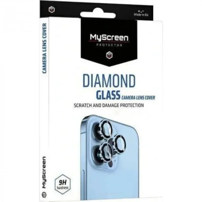 Folie sticla camera MyScreen Diamond Lens pentru iPhone 15 Pro/15 Pro Max Negru