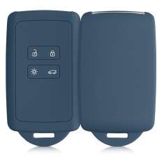 Husa Cheie Auto pentru Renault 4 Butoane - Smart Key, Kwmobile, Albastru, Silicon, 48035.202
