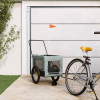 VidaXL Remorcă bicicletă animale companie, gri/negru, oxford/fier 93944