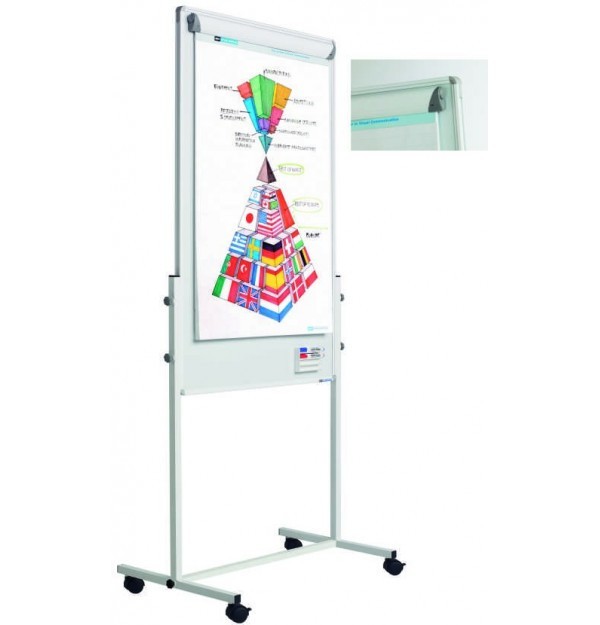 Flipchart magnetic, 120 x 75 cm, cu rotile, SMIT Combi