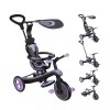 Tricicleta Globber Explorer 4 in 1 Violet, 10 luni-5 ani, cu parasolar UV, maner parental reglabil, roti EVA