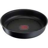 Tigaie grill Tefal Ingenio Unlimited 26cm, invelis antiaderent Titan, inductie, negru