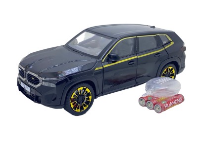 Macheta BMW XM negru 1:24 cu fum, lumini, sunet, resort, deschide toate usile foto