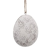 Set 2 Oua decorative Paste metal alb maro 10x2x8 cm