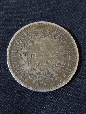 Franța 1849 A &amp;ndash; 5 franci &amp;ndash; monedă de argint #5 foto