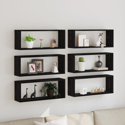 Gossi rafturi de perete, 6 buc., stejar artizanal, 60x15x23 cm, lemn foto