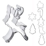 Forma metalice, Zola&reg;, pentru biscuiti, 8 bucati, model de Craciun