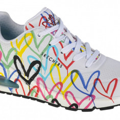 Pantofi pentru adidași Skechers Uno-Spread The Love 155507-WMLT alb
