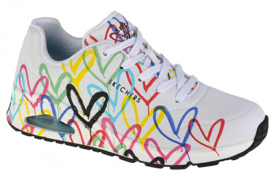 Pantofi pentru adidași Skechers Uno-Spread The Love 155507-WMLT alb foto