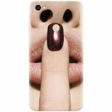 Husa silicon pentru Xiaomi Redmi Note 5A, Finger Purple Nailpolish Girl Lips