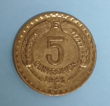 Chile - Moneda veche 5 Centesimos 1965, America Centrala si de Sud