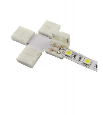 Conector X de 10mm pentru benzi LED de 1 culoare SMD5050 5630 foto