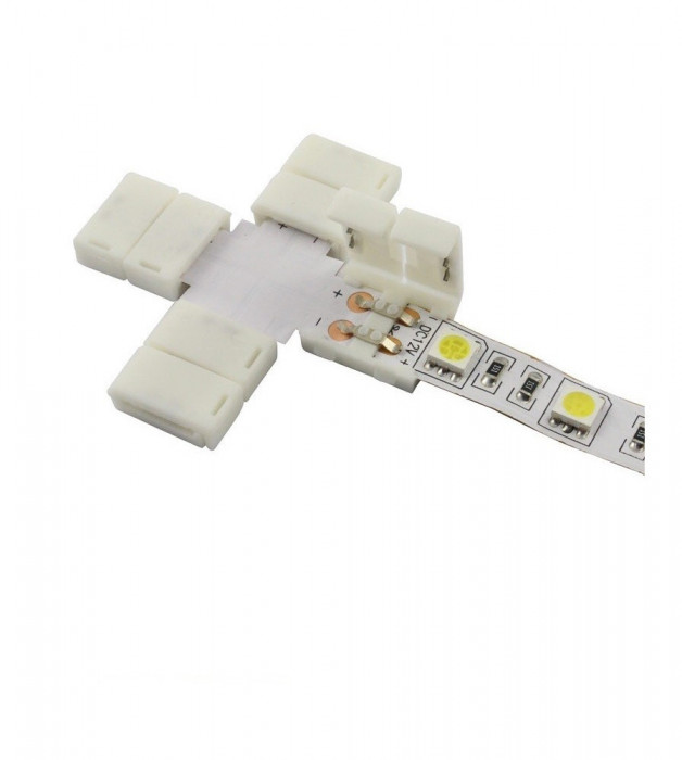 Conector X de 10mm pentru benzi LED de 1 culoare SMD5050 5630-Conținutul pachetului 1 Bucată