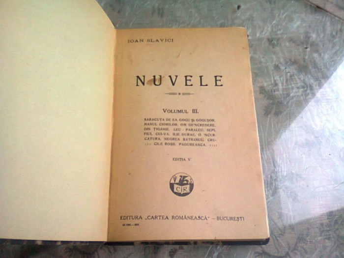 NUVELE - IOAN SLAVICI VOL.III