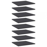 vidaXL Plăci bibliotecă, 8 buc., gri, 40 x 40 x 1,5 cm, PAL