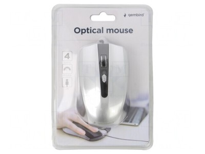 Mouse optic USB negru/argintiu cu cablu 1,35m foto