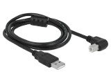 Cablu USB 2.0 A mufă - B mufă 90&deg; sus/jos, 1 m, negru