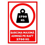 Indicator pentru sarcina maxima admisa pe raft 2700 kg