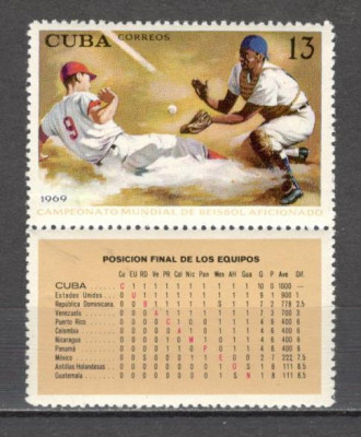 Cuba.1969 C.M. de baseball-cu vigneta GC.152 foto