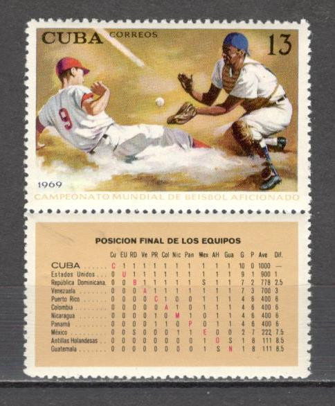 Cuba.1969 C.M. de baseball-cu vigneta GC.152