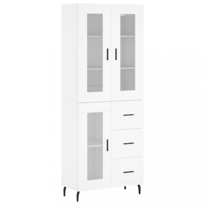 Dulap inalt, alb, 69,5x34x180 cm, lemn compozit