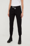 Dkny pantaloni de trening femei, culoarea negru, melanj