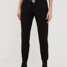 Dkny pantaloni de trening femei, culoarea negru, melanj