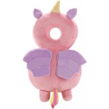 Pern&Auml; rucsac babyunicorn, protec&Egrave;ie moale pentru cap, tetier&Auml; ergonomic&Auml;, 33x6x19 cm, 180 g, roz