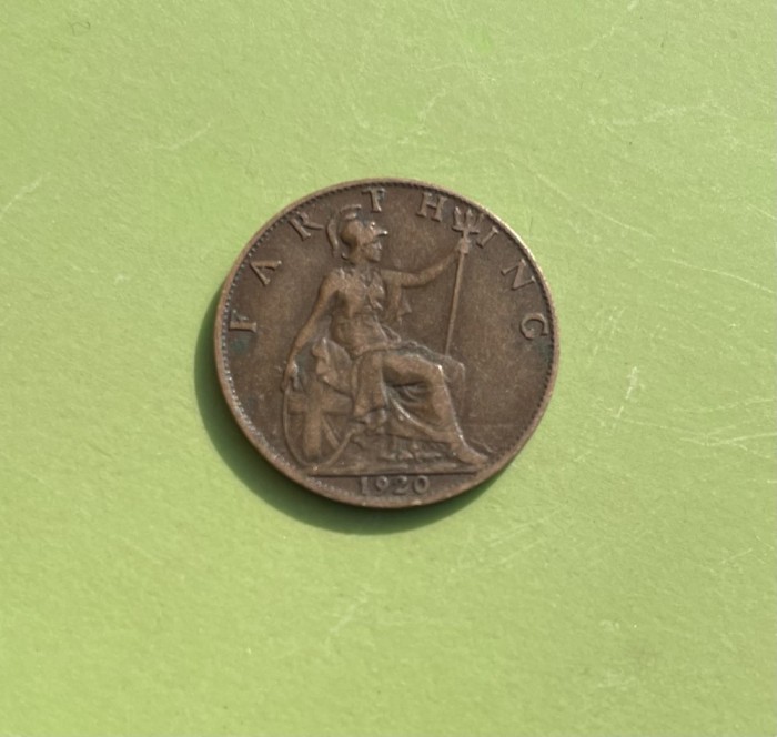 Moneda Anglia 1 Farthing 1920