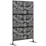 Outsunny Paravan Exterior cu 2 Picioare din Oțel, pentru Exterior și Grădină, 122x45x198 cm, Negru | Aosom Romania