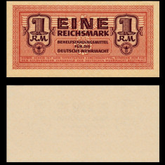 GERMANIA █ bancnota █ 1 Reichsmark █ 1942 █ P-M36 Ro. 505 █ WEHRMACHT █ UNC