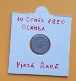 Moneda veche din argint 10 Cents 1850 - Olanda Regele Willem III - piesa Rara, Europa