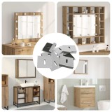 vidaXL Suport pentru oglindă 2 pcs Nichel 35 x 30 x 8,3 mm Oțel 865022