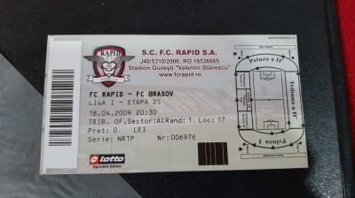 Bilet Rapid - FC Brasov foto