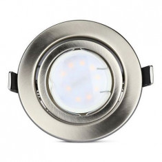 Set 3 spoturi led gu10 5w 3000k alb cald - crom