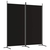 Cumpara ieftin Paravan de camera cu 2 panouri, negru, 175x180 cm, textil