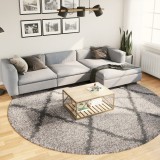 vidaXL Covor pufos &quot;PAMPLONA&quot; cu fire &icirc;nalte, bej/antracit, &Oslash; 280 cm