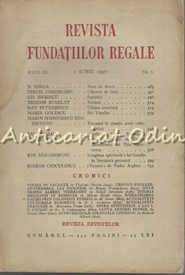 Revista Fundatiilor Regale - Anul III, Nr.: 6/1936 foto