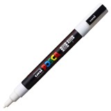 Marker PC-3M Posca cu vopsea pe baza de apa,varf fin, 0.9-1.3 mm,alb