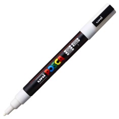 Marker PC-3M Posca cu vopsea pe baza de apa,varf fin, 0.9-1.3 mm,alb