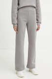 La Mania pantaloni de trening femei, culoarea bej, neted, LARRY