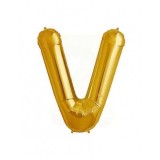 Balon Folie Litera V Auriu - 40 cm