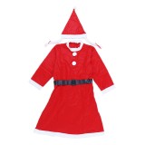Costum craciunita pentru femeie, 3 piese polar, rosu, Oem