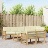 vidaXL Set de canapele de exterior 9 pcs Alb și crem Poliester 3387834