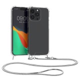 Husa Kwmobile pentru Apple iPhone 15 Pro Max, Transparent/Argintiu, Silicon, KWM000020FB002C, Carcasa